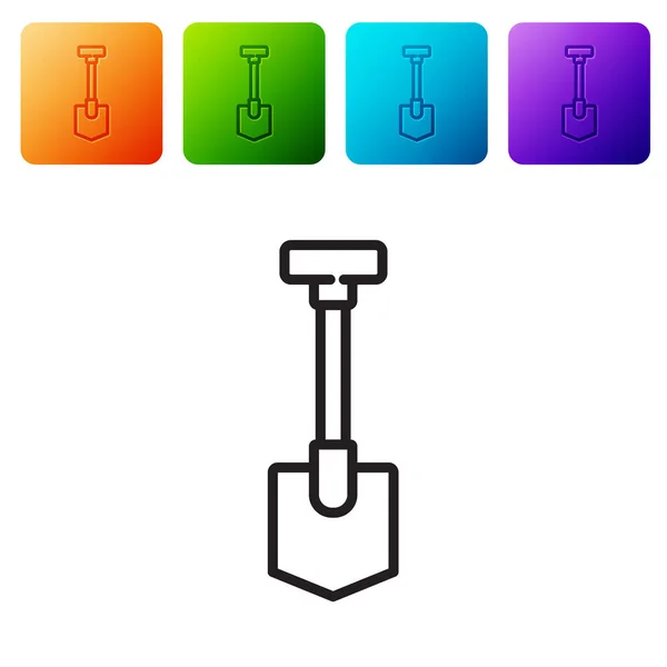 Czarna Ikona Łopaty Izolowana Białym Tle Narzędzie Ogrodnicze Narzędzie Ogrodnictwa — Wektor stockowy