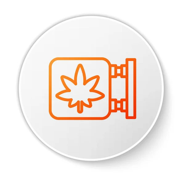 Narancs Vonal Marihuána Cannabis Áruház Ikon Elszigetelt Fehér Alapon Felszerelés — Stock Vector