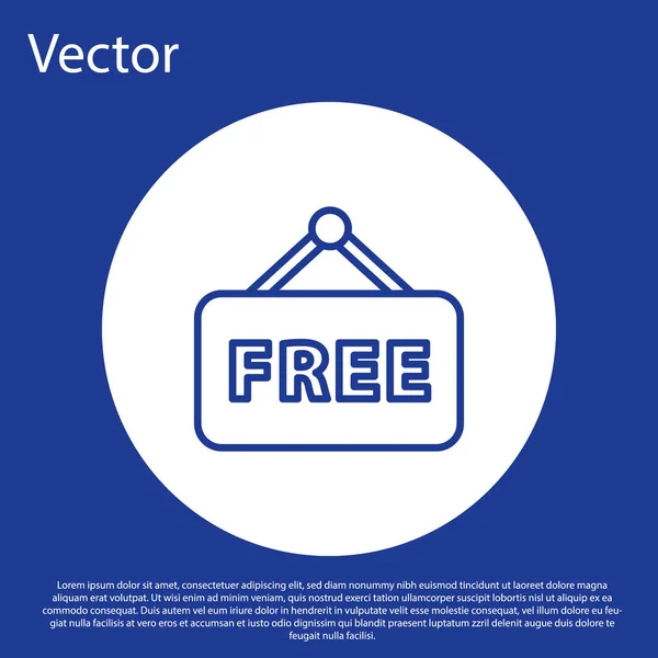 Ligne Bleue Étiquette Prix Avec Une Inscription Icône Libre Isolée — Image vectorielle