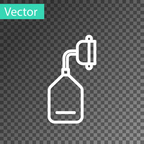 Línea Blanca Icono Máscara Oxígeno Médica Aislado Sobre Fondo Transparente — Vector de stock