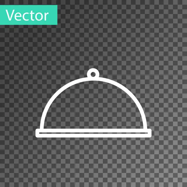 Linha Branca Coberto Com Uma Bandeja Ícone Comida Isolada Fundo — Vetor de Stock