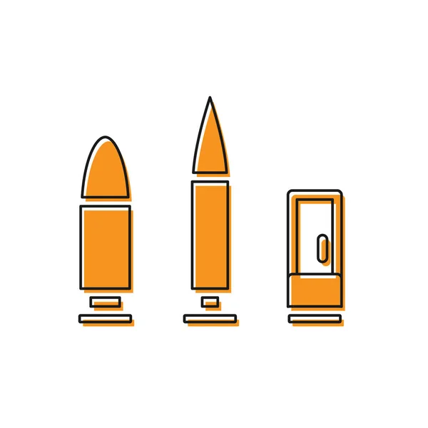 Icône Balle Orange Cartouche Isolée Sur Fond Blanc Vecteur — Image vectorielle