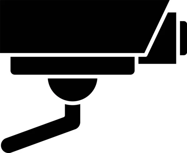 Μαύρο Εικονίδιο Κάμερα Ασφαλείας Απομονώνονται Λευκό Φόντο Διάνυσμα — Διανυσματικό Αρχείο