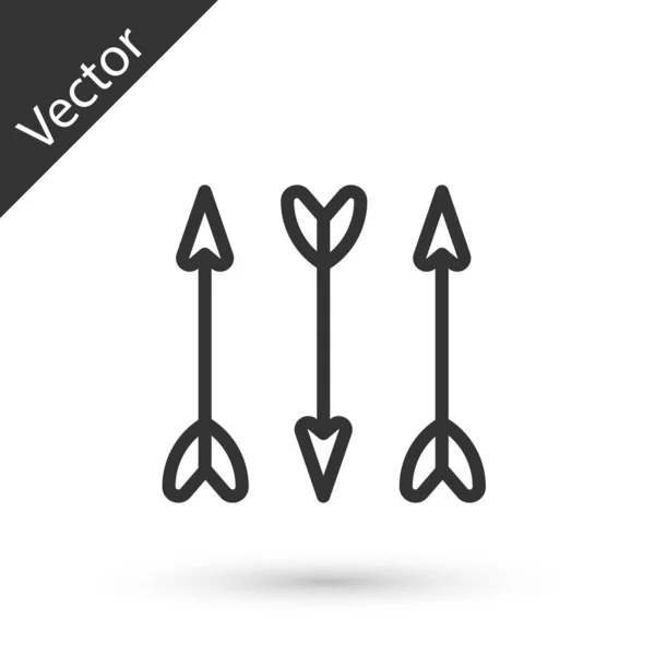 Línea Gris Hipster Flechas Icono Aislado Sobre Fondo Blanco Vector — Vector de stock