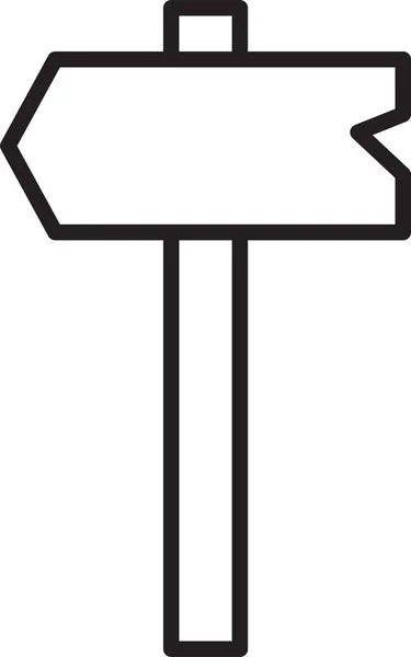 Черная Линия Дорожного Знака Значок Signpost Выделен Белом Фоне Символ — стоковый вектор