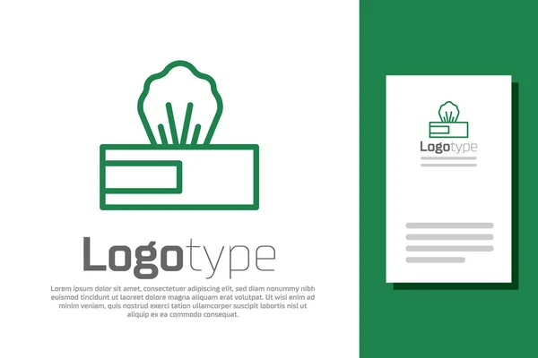 Línea Verde Wet Wipe Pack Icono Aislado Sobre Fondo Blanco — Vector de stock