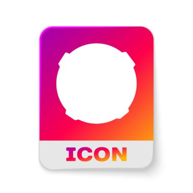 Beyaz Ay simgesi beyaz arkaplanda izole edildi. Dikdörtgen renk düğmesi. Vektör İllüstrasyonu.