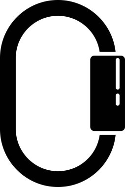 Siyah Karabina simgesi beyaz arkaplanda izole edildi. Olağanüstü bir spor. Spor malzemeleri. Vektör İllüstrasyonu.