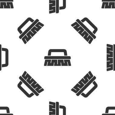 Temizlik ikonu için gri fırça beyaz arka planda izole edilmiş pürüzsüz desen. Temizlik hizmeti konsepti. Vektör İllüstrasyonu.