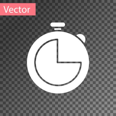 Beyaz Mutfak zamanlayıcı simgesi şeffaf arkaplanda izole edildi. Mutfak aletleri. Vektör İllüstrasyonu.