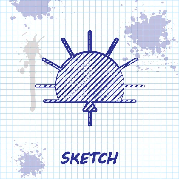 Sketch Line Ícone Sunrise Isolado Fundo Branco Ilustração Vetorial — Vetor de Stock