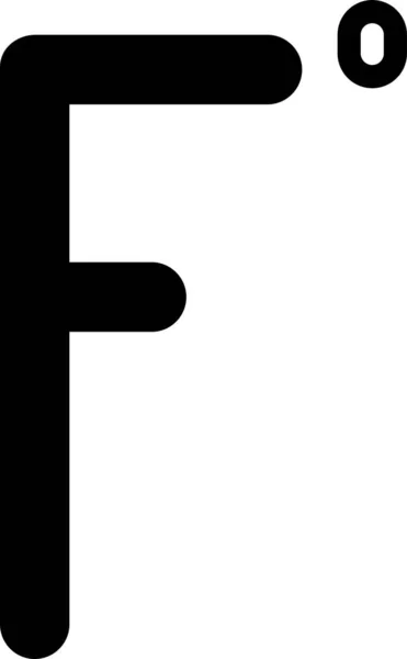 Icono Fahrenheit Negro Aislado Sobre Fondo Blanco Ilustración Vectorial — Vector de stock