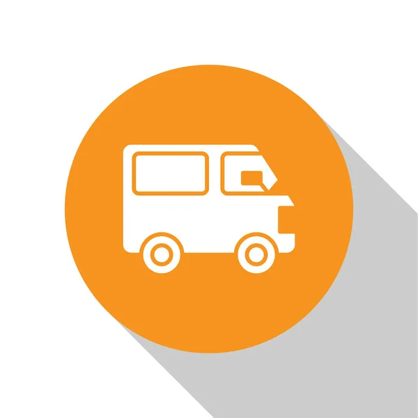 Icône Camion Cargo Livraison Blanche Isolée Sur Fond Blanc Bouton — Image vectorielle