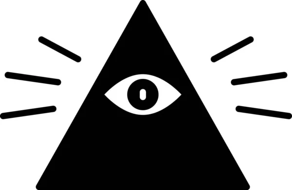 Black Masons Símbolo Ojo Omnisciente Dios Icono Aislado Sobre Fondo — Archivo Imágenes Vectoriales