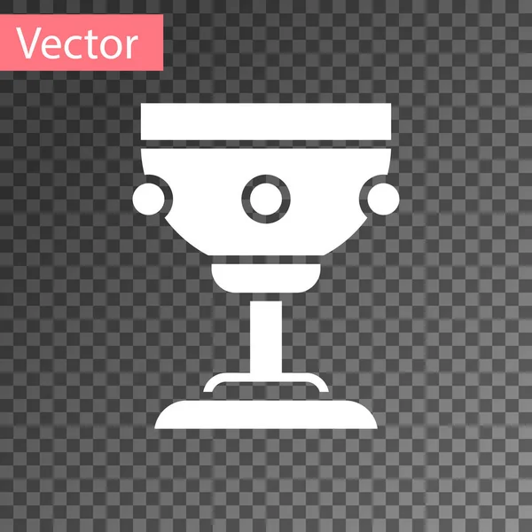 Icono Blanco Cáliz Cristiano Aislado Sobre Fondo Transparente Icono Del — Vector de stock