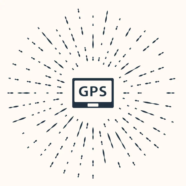 Grey Gps Urządzenie Ikoną Mapy Izolowane Beżowym Tle Abstrakcyjne Kółko — Wektor stockowy