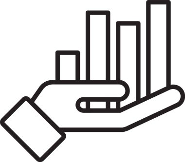 Beyaz arkaplanda siyah çizgi pasta grafiği bilgi simgesi izole edildi. Diyagram çizelgesi. Vektör İllüstrasyonu.