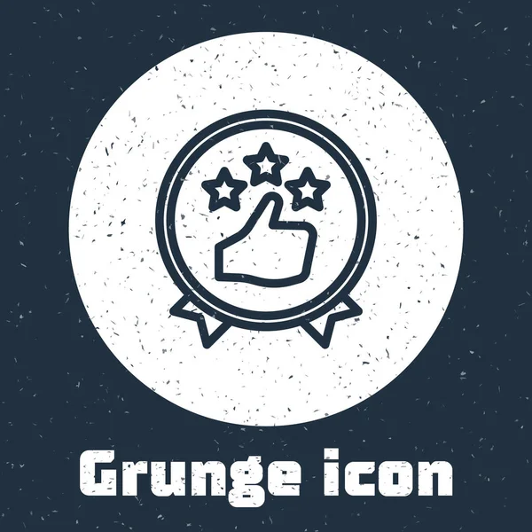 Grunge Line Icono Calificación Producto Consumidor Cliente Aislado Sobre Fondo — Vector de stock