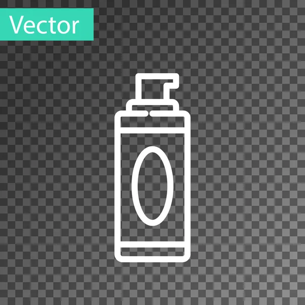 White Line Shaving Gel Foam Icon Isolated Transparent Background Shaving — Stock Vector