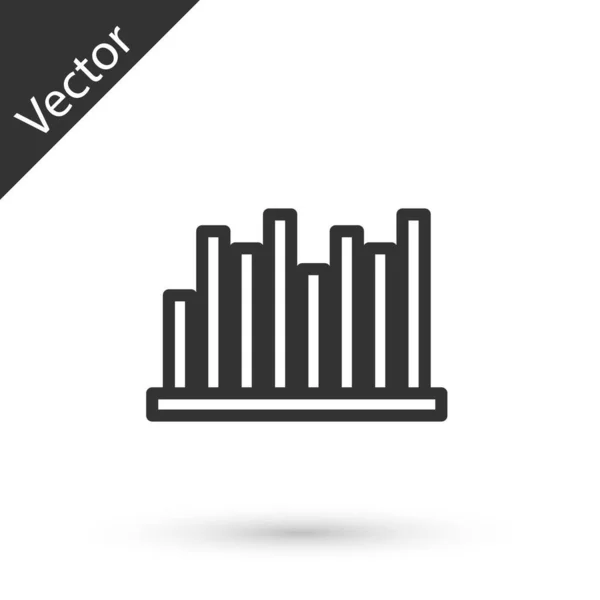 Grijze Lijn Taartdiagram Infographic Pictogram Geïsoleerd Witte Achtergrond Grafiekteken Vector — Stockvector