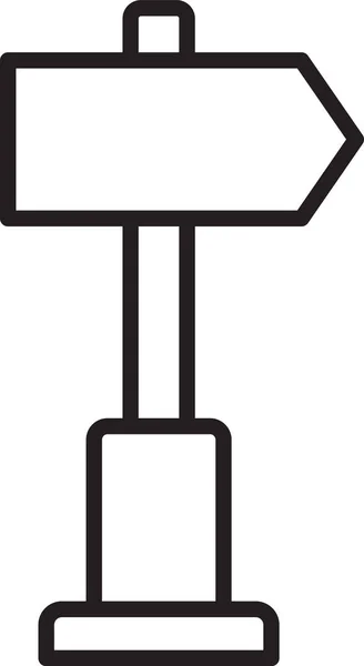 Черная Линия Дорожного Знака Значок Signpost Выделен Белом Фоне Символ — стоковый вектор