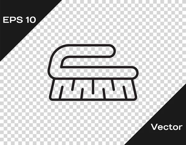 Schwarzer Pinsel Zum Reinigen Des Symbols Isoliert Auf Transparentem Hintergrund — Stockvektor
