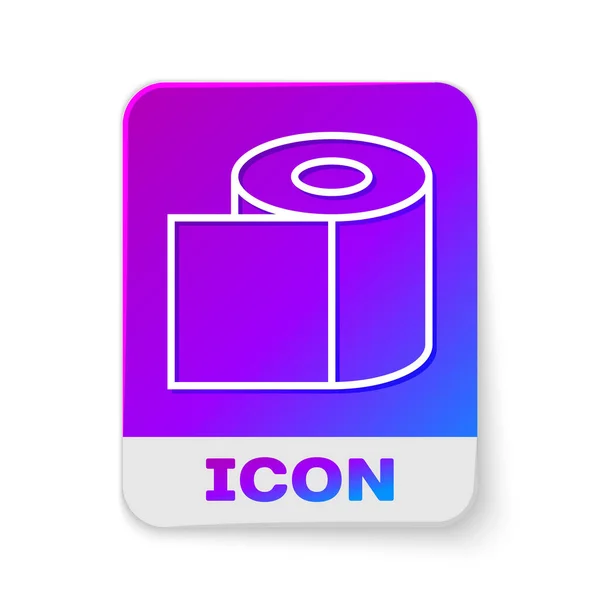 Línea Blanca Icono Rollo Papel Higiénico Aislado Sobre Fondo Blanco — Vector de stock