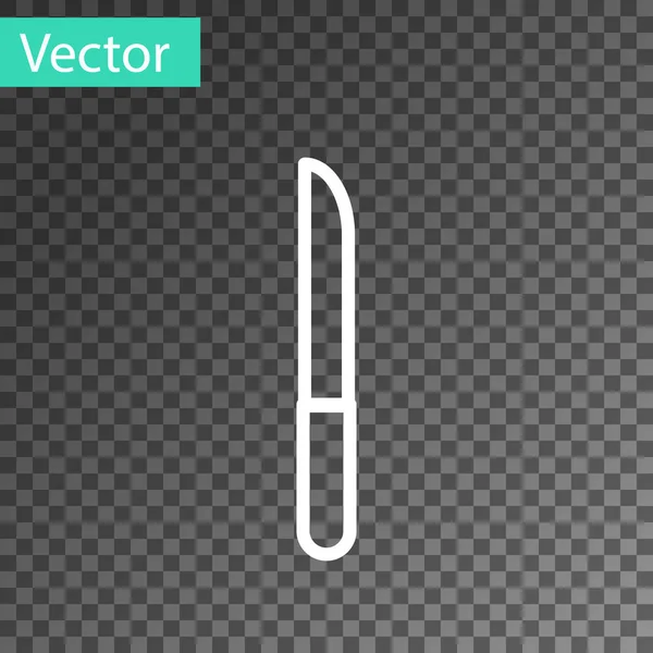 Значок Белый Нож Выделен Прозрачном Фоне Символ Столовых Приборов Векторная — стоковый вектор