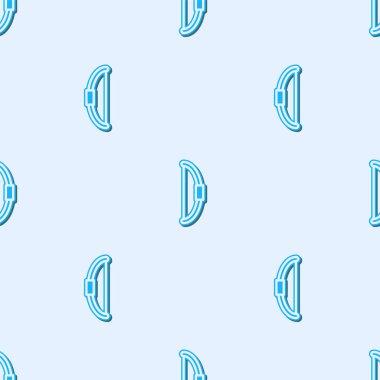 Mavi çizgi Bow simgesi gri arkaplanda pürüzsüz desen izole etti. Vektör.