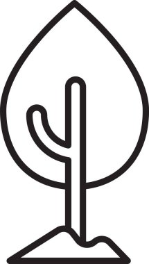 Beyaz arkaplanda siyah çizgi ağaç simgesi izole edildi. Orman sembolü. Vektör.