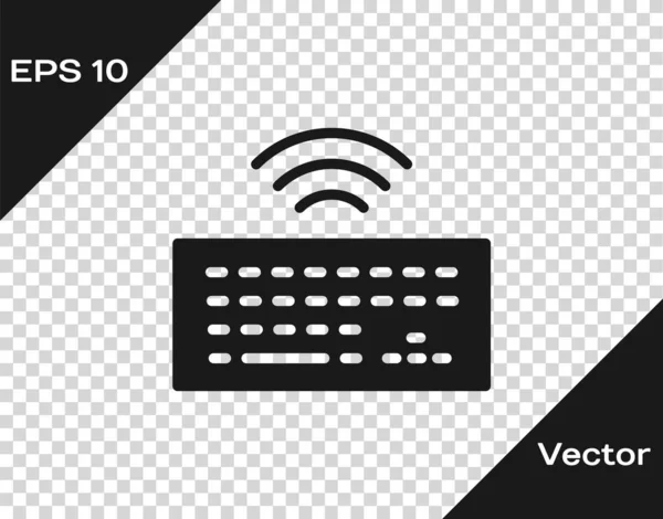 Icono Del Teclado Del Ordenador Inalámbrico Negro Aislado Sobre Fondo — Vector de stock