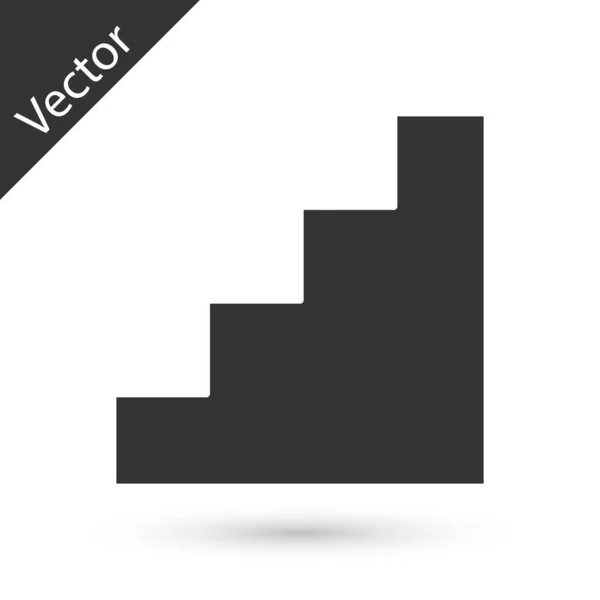 Icono Escalera Gris Aislado Sobre Fondo Blanco Vector — Vector de stock