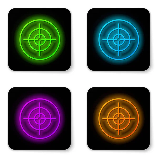 Glowing Neon Line Target Sport Icon Isolated White Background Clean — Stock Vector