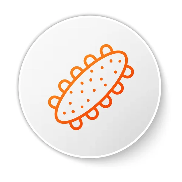 Línea Naranja Icono Pepino Mar Aislado Sobre Fondo Blanco Comida — Vector de stock