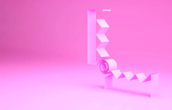 Rózsaszín Csapda vadászat ikon elszigetelt rózsaszín háttér. Minimalizmus koncepció. 3d illusztráció 3D render — Stock Fotó