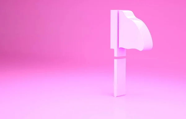 Rede de pesca rosa com ícone de peixe isolado no fundo rosa. Conceito de minimalismo. 3D ilustração 3D render — Fotografia de Stock