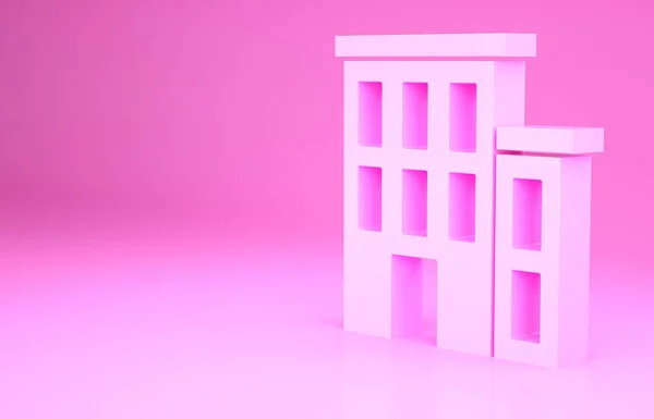 Pink House icon isolated on pink background. Home symbol. Minimalism concept. 3d illustration 3D render — Stock Photo, Image