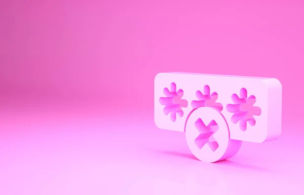 Pink Password protection and safety access icon isolated on pink background. Segurança, segurança, proteção, conceito de privacidade. Conceito de minimalismo. 3D ilustração 3D render — Fotografia de Stock