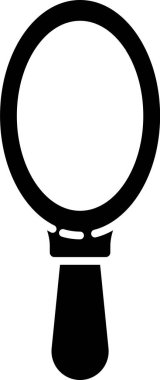 Siyah El ayna simgesi beyaz arkaplanda izole edilmiş. Vektör İllüstrasyonu.