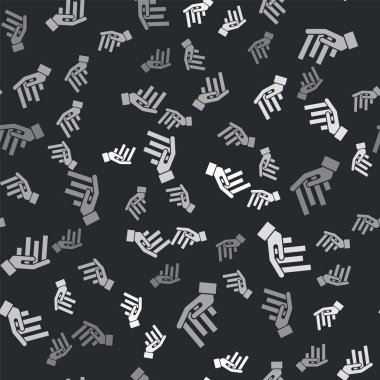 Gri Turta grafiksel ikonu siyah arkaplanda izole edilmiş kusursuz desen. Diyagram çizelgesi. Vektör İllüstrasyonu.