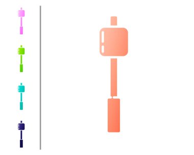 Çubuk simgesinin üzerindeki mercan şekeri beyaz arka planda izole edilmiş. Renk simgelerini ayarla. Vektör İllüstrasyonu.