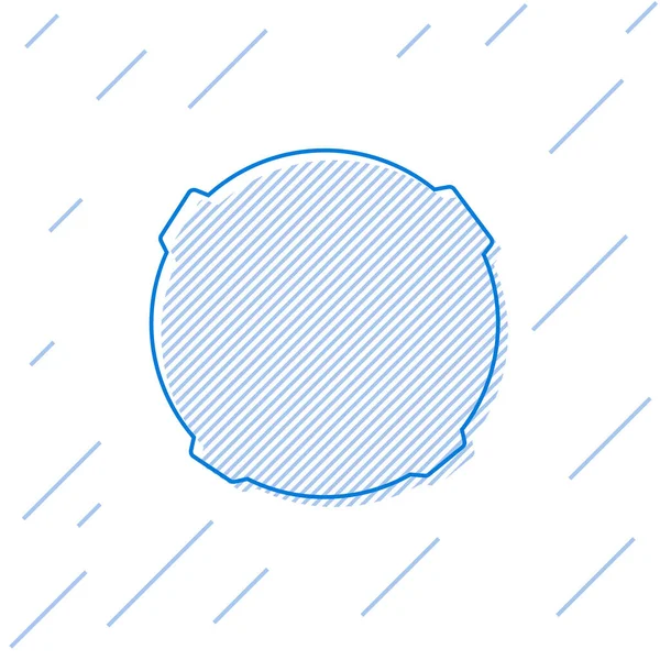 Blaue Linie Mond Symbol Isoliert Auf Weißem Hintergrund Vektorillustration — Stockvektor