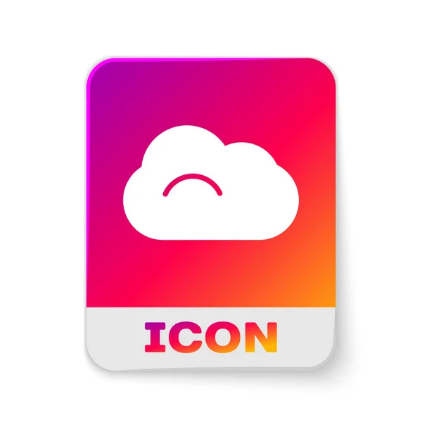白云图标孤立在白色背景上 矩形彩色按钮 病媒图解 — 图库矢量图片