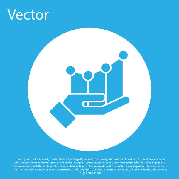 Ícone Infográfico Gráfico Gráfico Blue Pie Isolado Fundo Azul Diagrama — Vetor de Stock