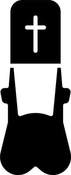Black Priest Ikonen Isolerad Vit Bakgrund Vektor Illustration — Stock vektor