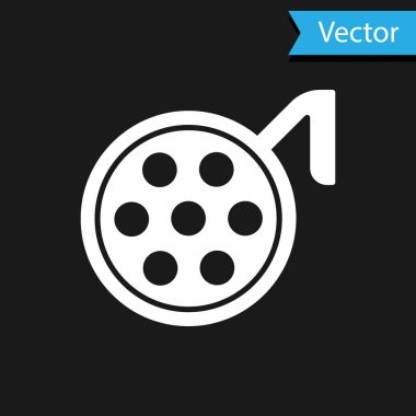 Siyah arkaplanda beyaz cerrahi lamba ikonu var. Vektör İllüstrasyonu.