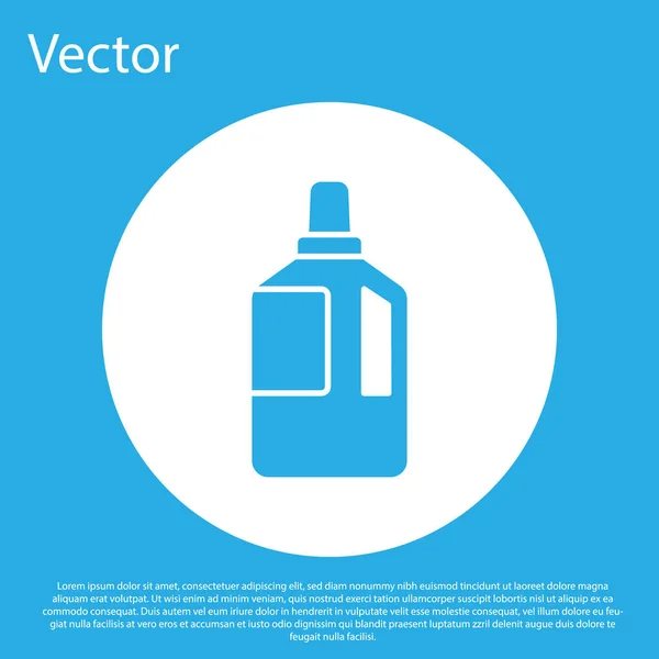 Ícone Amaciador Tecido Azul Isolado Fundo Azul Detergente Líquido Condicionador — Vetor de Stock