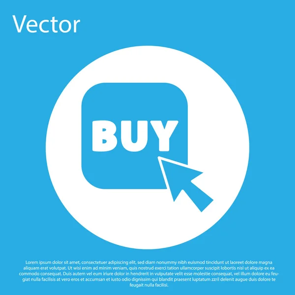 Blaues Knopfsymbol Kaufen Isoliert Auf Blauem Hintergrund Weißer Kreis Knopf — Stockvektor