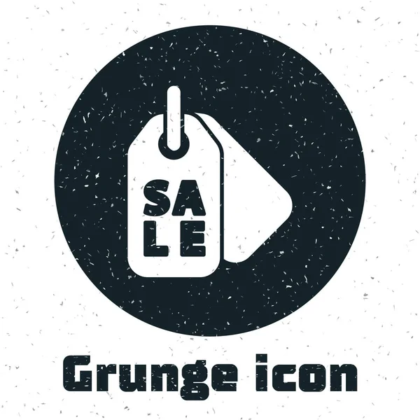 Grunge Price Tag Com Uma Inscrição Ícone Venda Isolado Fundo — Vetor de Stock