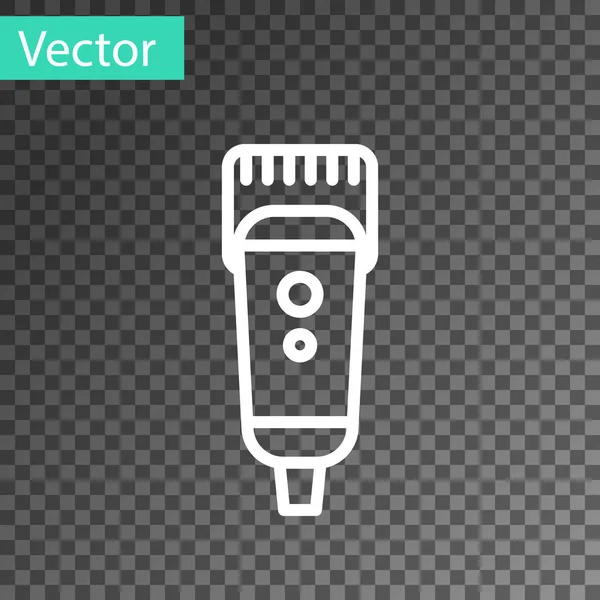 Línea Blanca Cortadora Cabello Eléctrica Icono Máquina Afeitar Aislado Sobre — Vector de stock